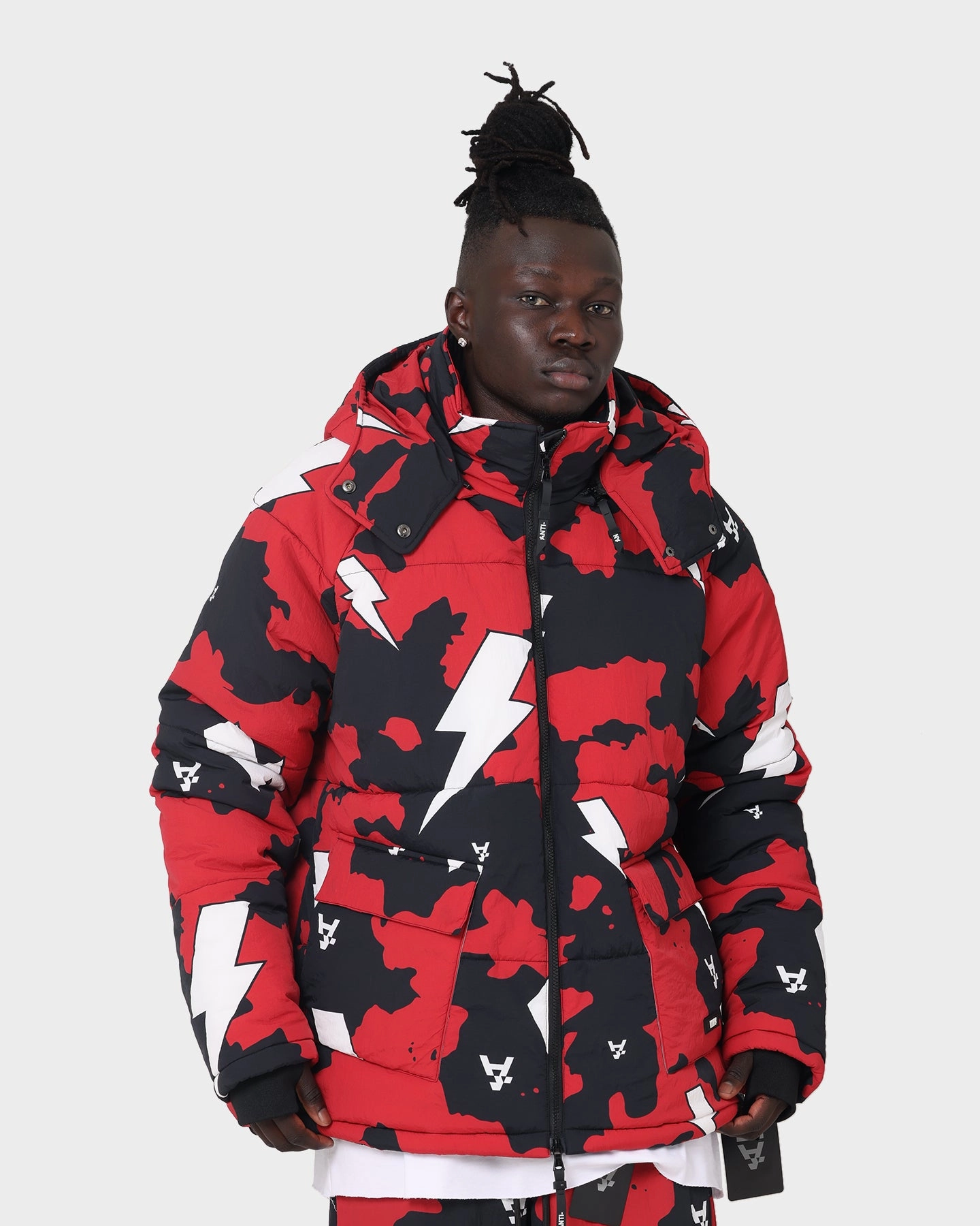 The Anti Order Storm Camo Puffer Jacket Black/Red/White Urban Wear