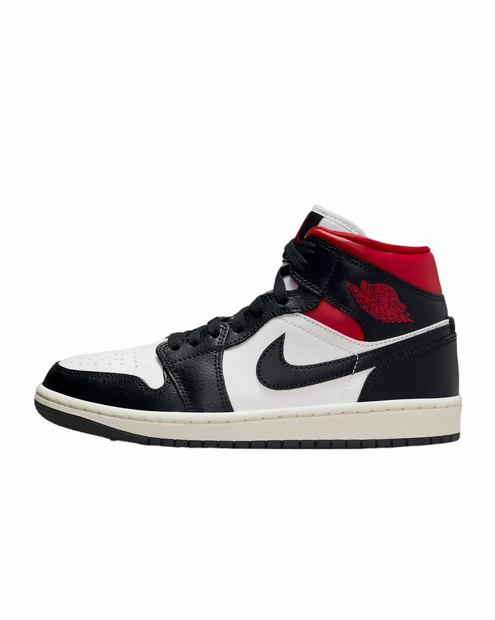 Jordan scarpa sneakers alta Alta Jordan 1 Mid BQ6472 061 nero-rosso-bianco Removable Insole Propulsion plate