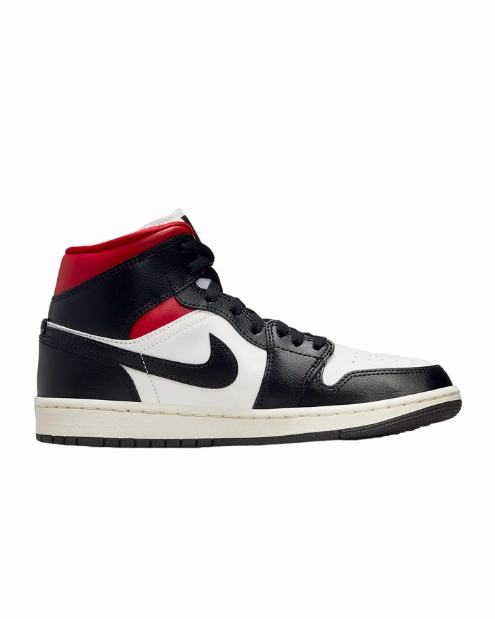 SyntheticUpper Ergonomic Footbed Shape Jordan scarpa sneakers alta Alta Jordan 1 Mid BQ6472 061 nero-rosso-bianco