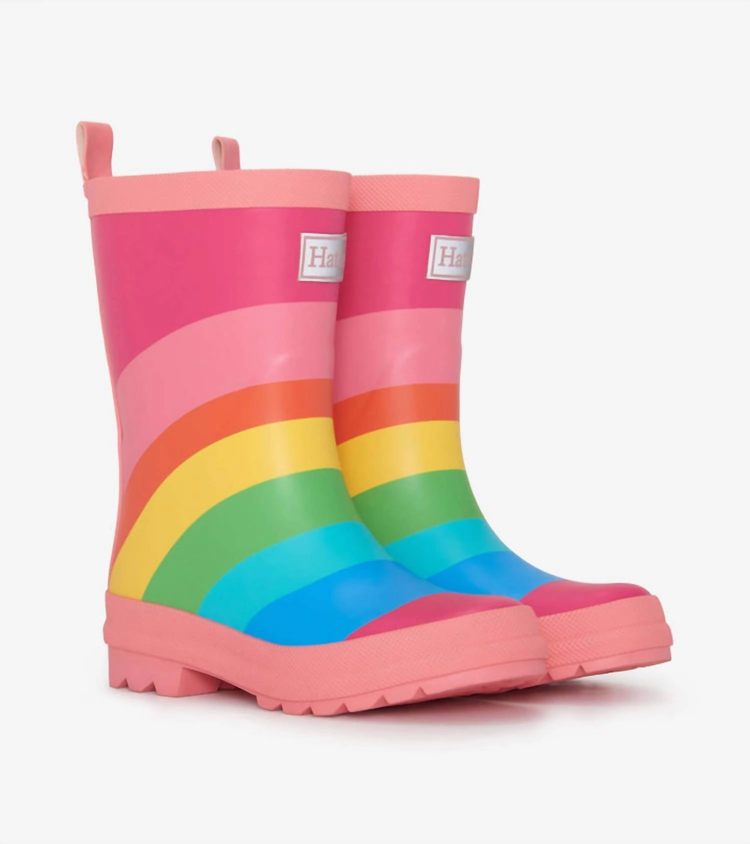Motion Boost Quick Dry Materials Girl's Rainbow Matte Rain Boots In Fuchsia