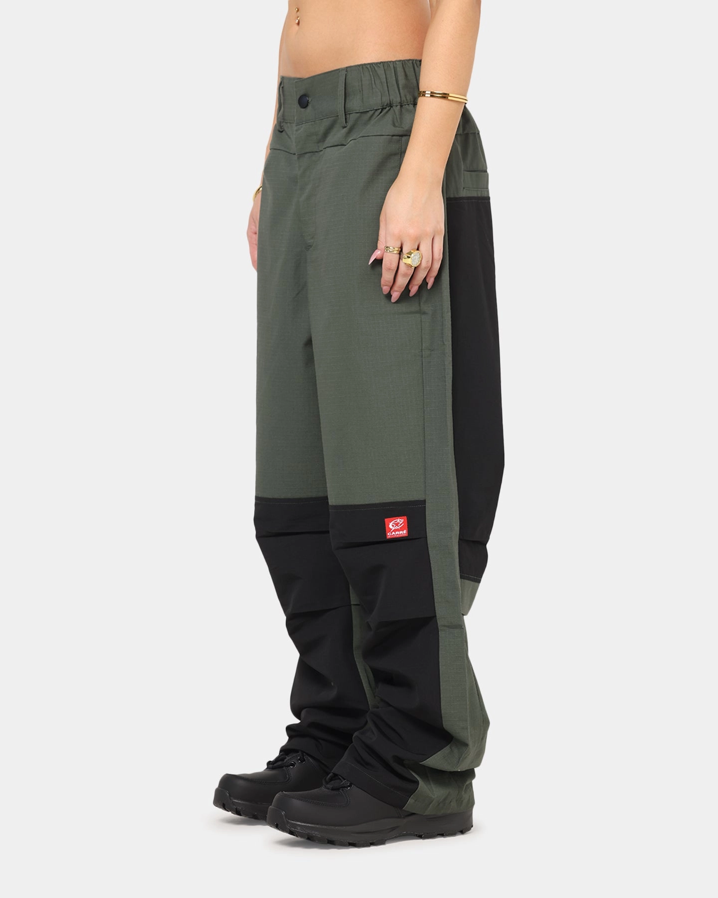 Carre Avalanche Baggy Pants Khaki/Black Functional Stretch Seamless Waistband