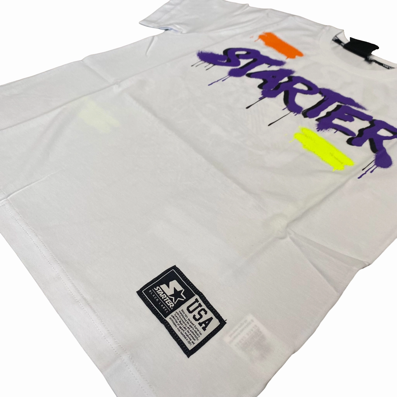 Breathable Mesh Panels Relaxed Torso Fit Starter maglietta manica corta da ragazzo con stampa 1261 bianco