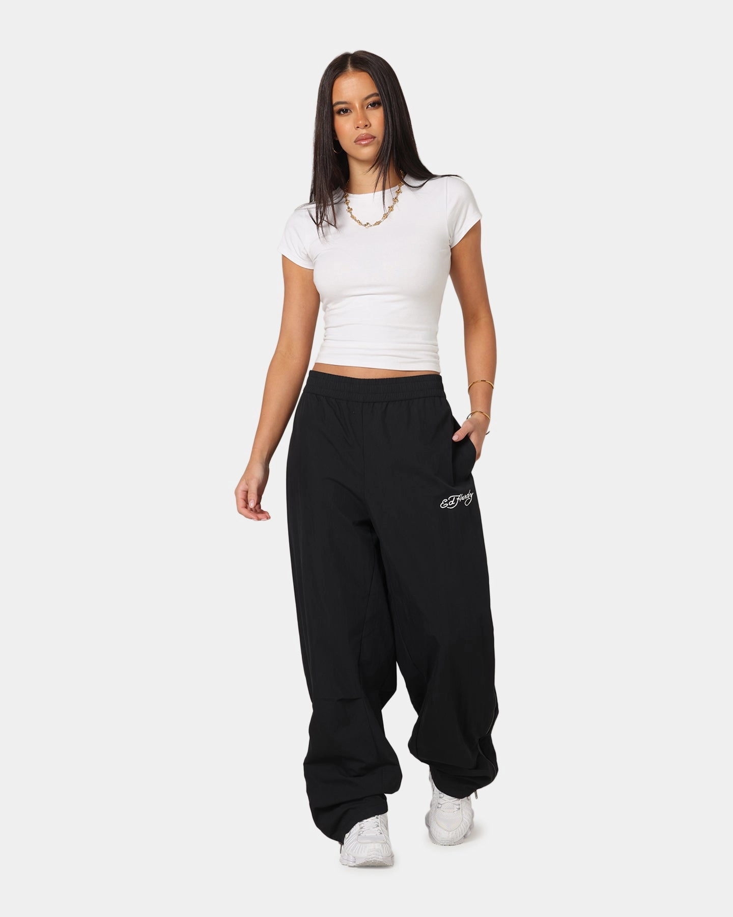Ed Hardy Zip Track Pants Black Classic Elegance