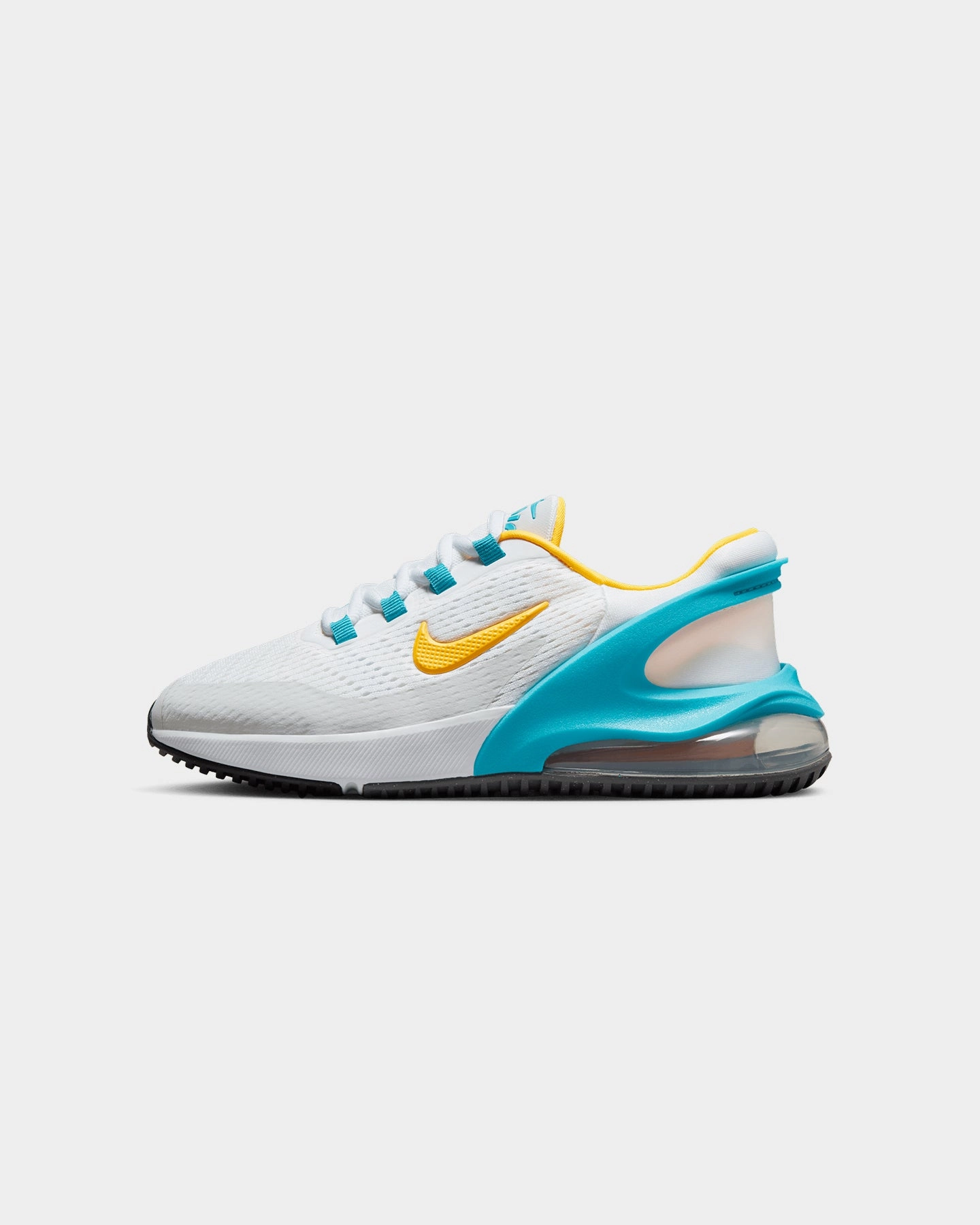 Nike Kids' Air Max 270 GO (GS) Summit White/Laser Blue Kevlar Reinforced Thread Anti Slip Rubber Outsole