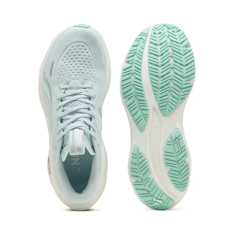 Breathable Knit Uppers PUMA Women's Magnify NITRO 3 Running Shoes in Sea Glass/Mint Melt AW25