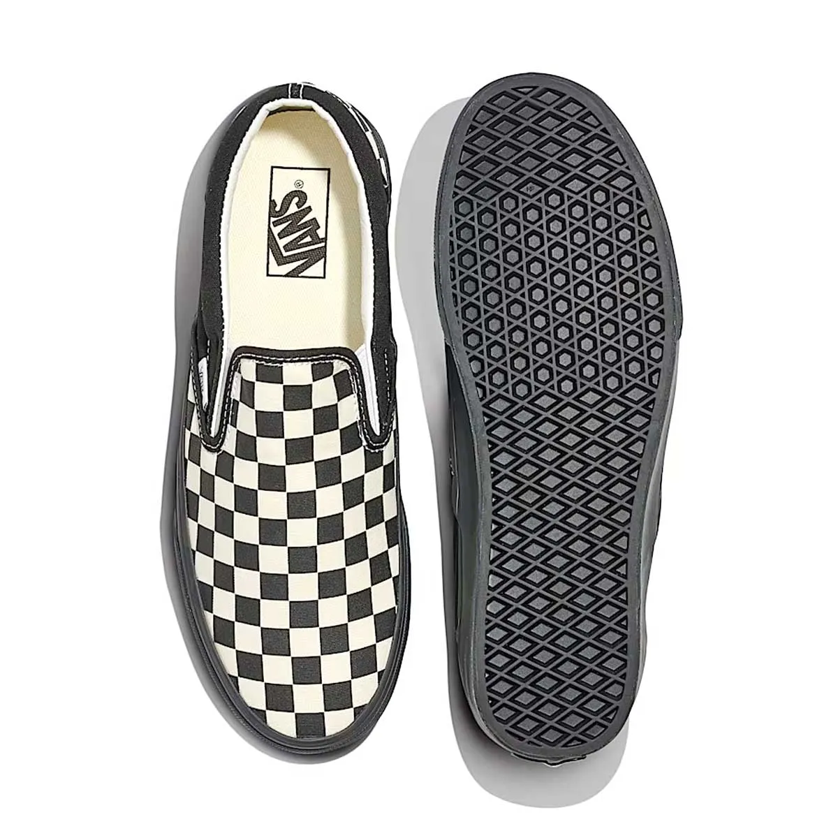 Classic Checkboard Slip-on 'Black White' Comfortable Slip-Ons