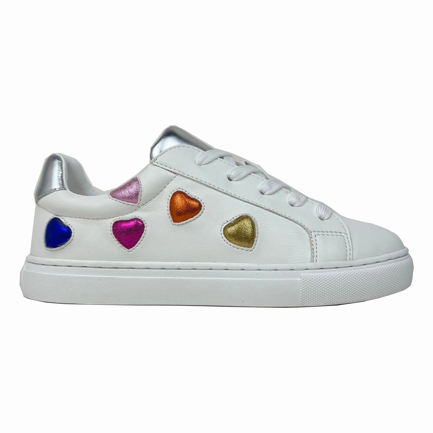 Miss Gaia Hearts Sneaker in Multicolor - Kids Busy Schedule Fitted Traction