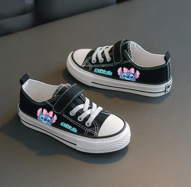 Stitch Low Top Canvas Shoes Sneakers Disney Kids Shoes Cute Cartoon Stitch Converse  Gifts