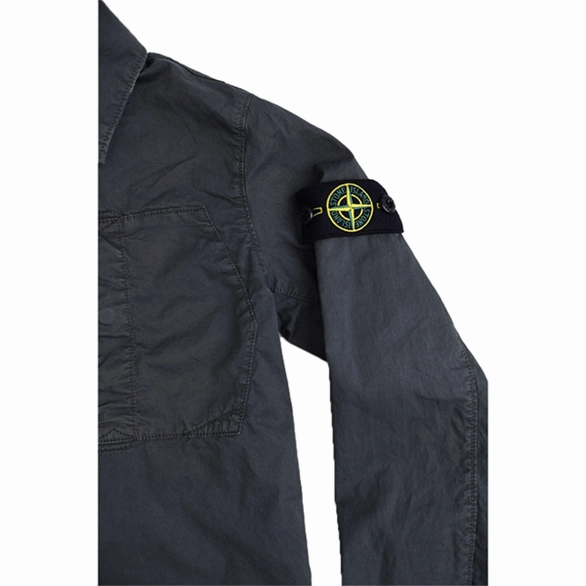 Stone Island Overshirt Blue Grey Convertible 2 In 1 Function Light Reflective Logos