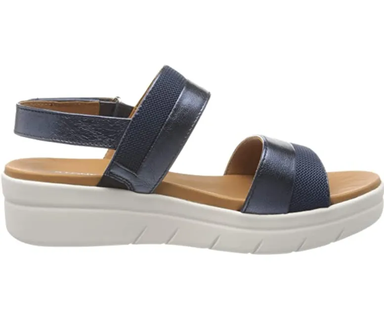 Quick Rest Party Ready Stonefly sandalo casual da donna Aqua III 11 in pelle laminata 213783 100 limo blu