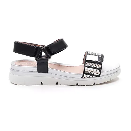 Stonefly sandalo casual da donna Elody 11 Nappa Sintetico Intreccio 213861 000 nero Multi Density Foam Layers Wide Toe Box Design