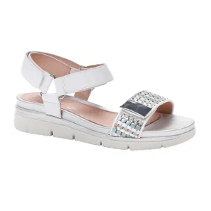 Easy To Wear Shoes Flexible Grooves Stonefly sandalo casual da donna Elody 11 Nappa Sintetico Intreccio 213861 150 bianco