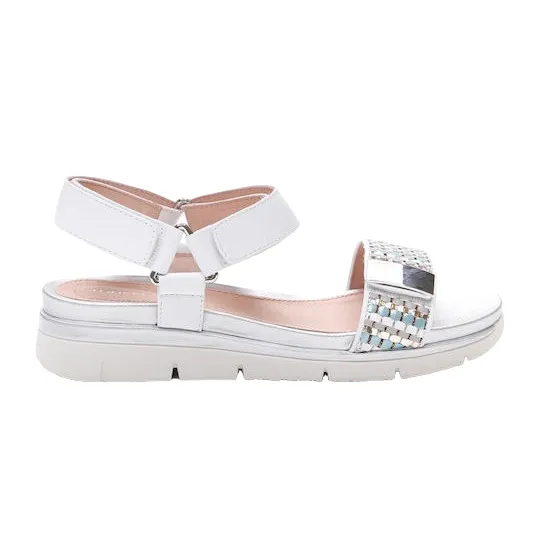Chill Essential Loose Fit Stonefly sandalo casual da donna Elody 11 Nappa Sintetico Intreccio 213861 150 bianco