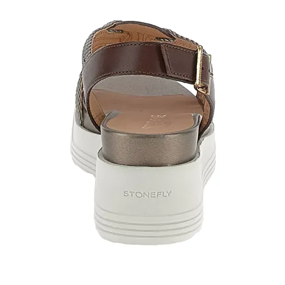 Neon Glow Stretchable Material Stonefly sandalo casual da donna Parky 24 220895 CGZ marrone-castagno