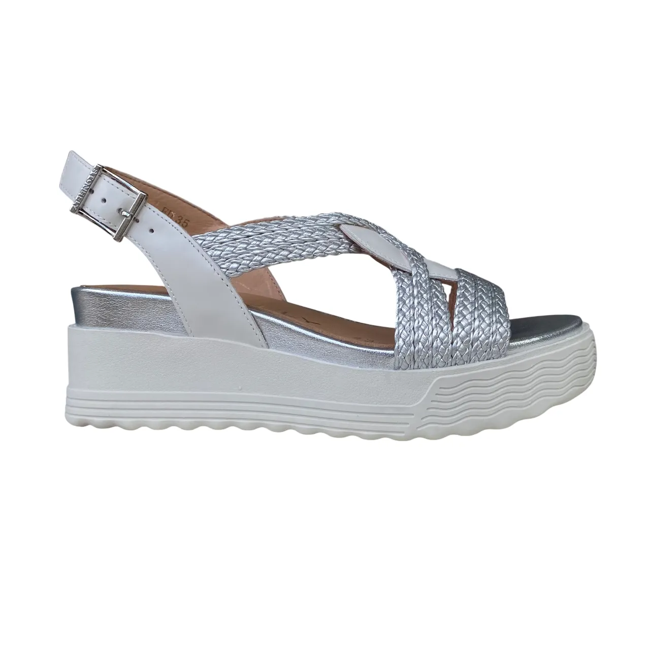 Stonefly sandalo con zeppa da donna Parky 24 220895 849 bianco-argento Outdoor shoes