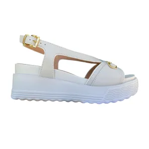 Stonefly sandalo da donna con zeppa e applicazioni sula fascia Parky 34 222412-151 bianco Neutral Color Wide Fit Design