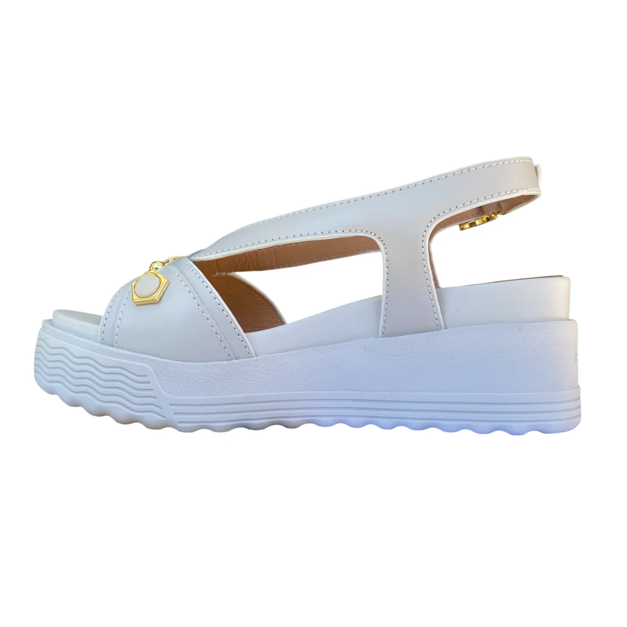 Simple Slip Stylish casual sandals Stonefly sandalo da donna con zeppa e applicazioni sula fascia Parky 34 222412-151 bianco
