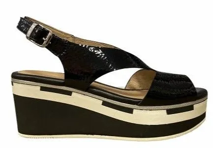 Feel Fresh Stonefly sandalo da donna Diva 10 Patant Leather 213774 000 nero