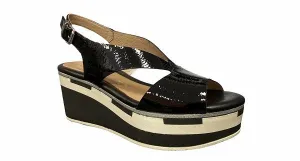 Stonefly sandalo da donna Diva 10 Patant Leather 213774 000 nero Comfortable all-day wear