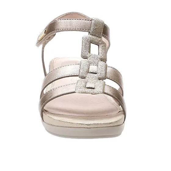 Stonefly Sandalo da donna in pelle laminata Eve 24 219151 Z00 spuma metallica Quick Dry Strap Material Beach Sandals