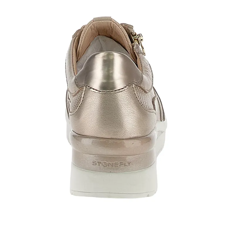 long - term use shoe durability Multi Layer Cushioning Stonefly scarpa casual da donna con laccio e cerniera Cream 52 in pelle laminata 220738 I89 tortora