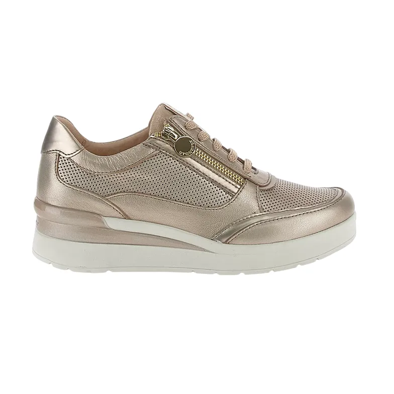 Thermal Regulating Lining Stonefly scarpa casual da donna con laccio e cerniera Cream 52 in pelle laminata 220738 I89 tortora