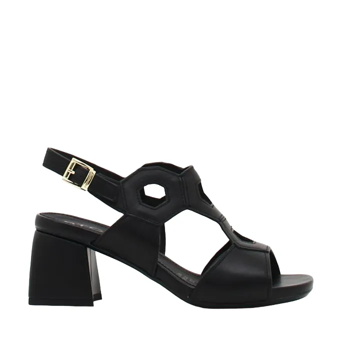 Stonefly scarpa da donna in pelle con tacco Jenny 7 217453 000 nero Comfortable Summer Walk