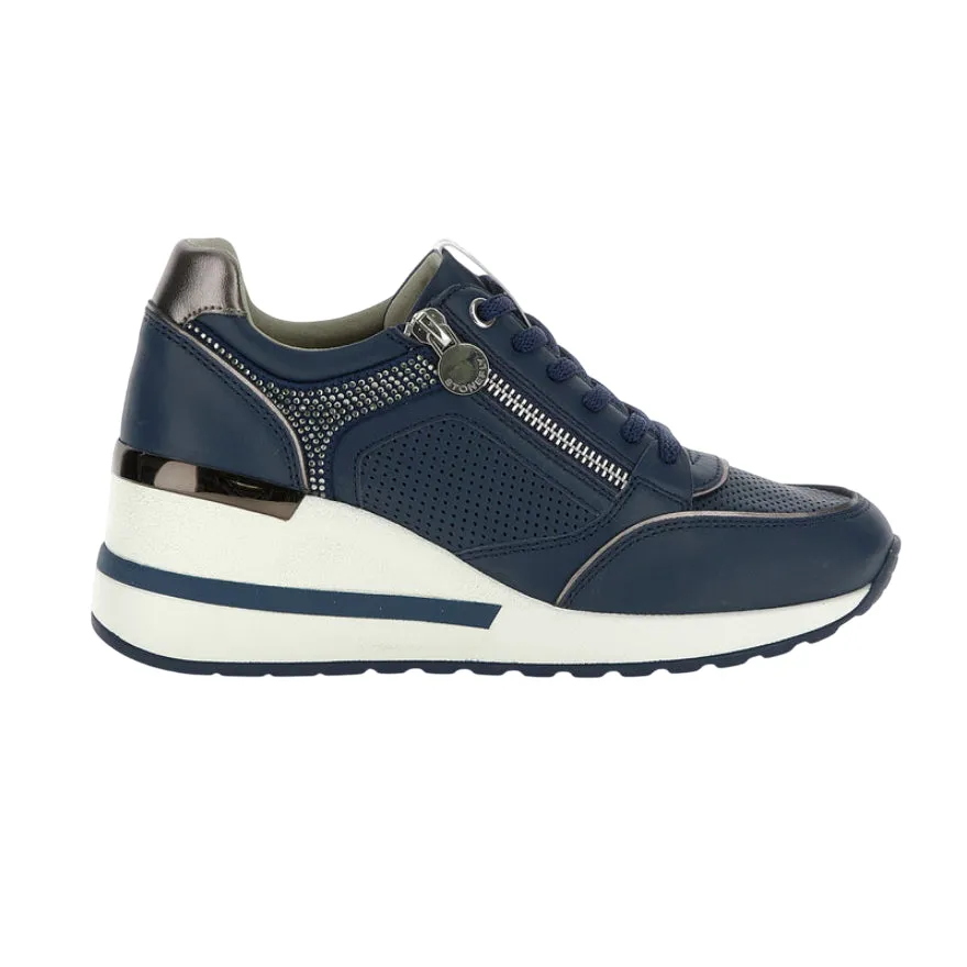 Stonefly scarpa sneakers da donna Mina nappa 222494 144 blu maximalist running option spandex - upper shoes