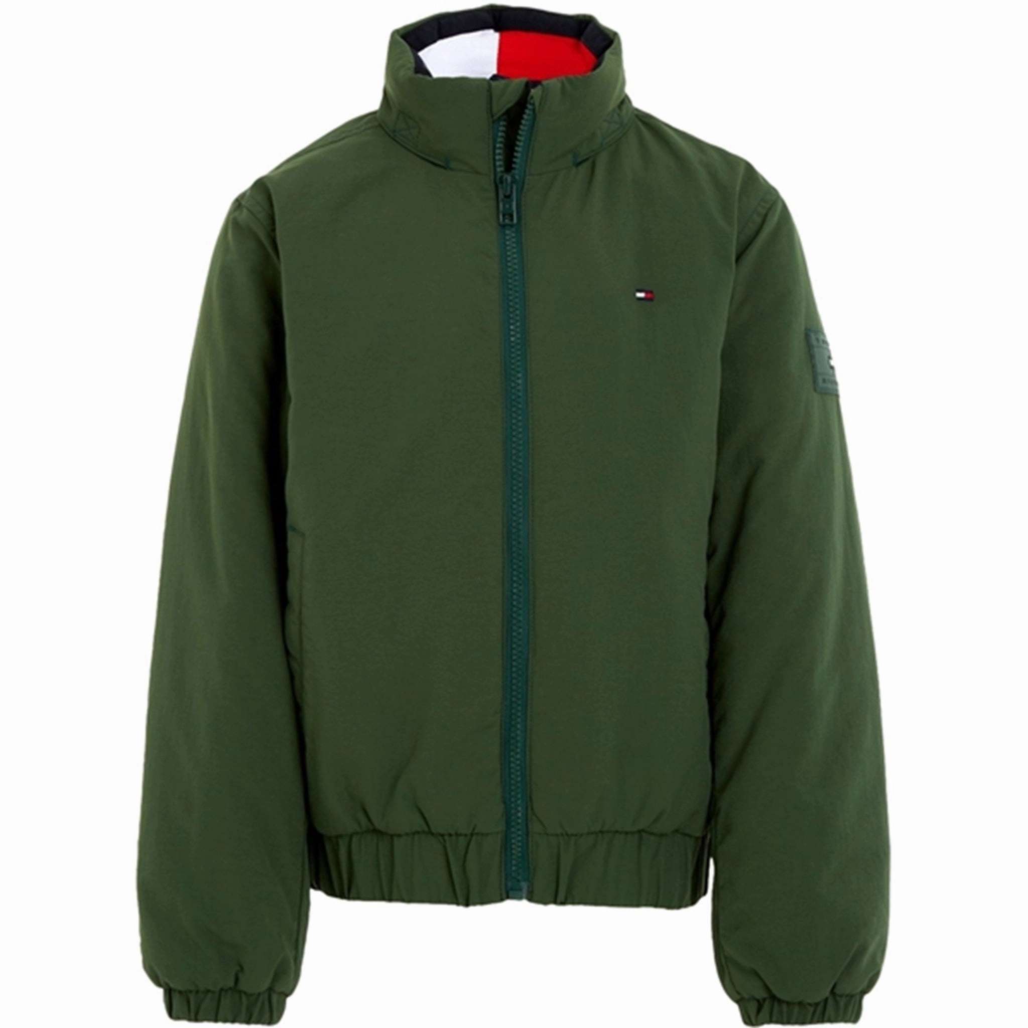 Sport Inspired Style Adjustable Cuff Tommy Hilfiger Essential Quilted Jacket Collegiate Green