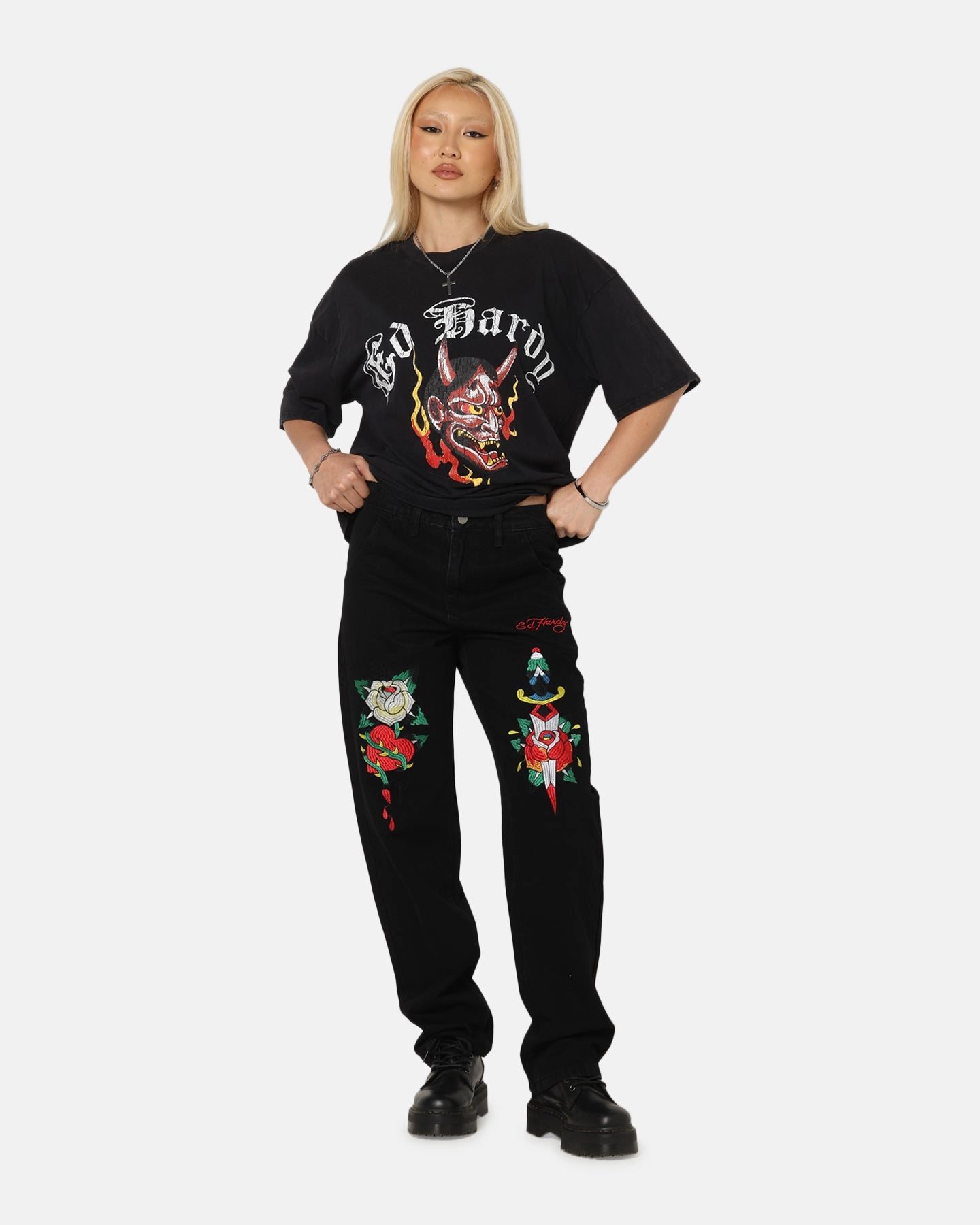 Anti Odor Technology Ed Hardy Once Wounded Jeans Black