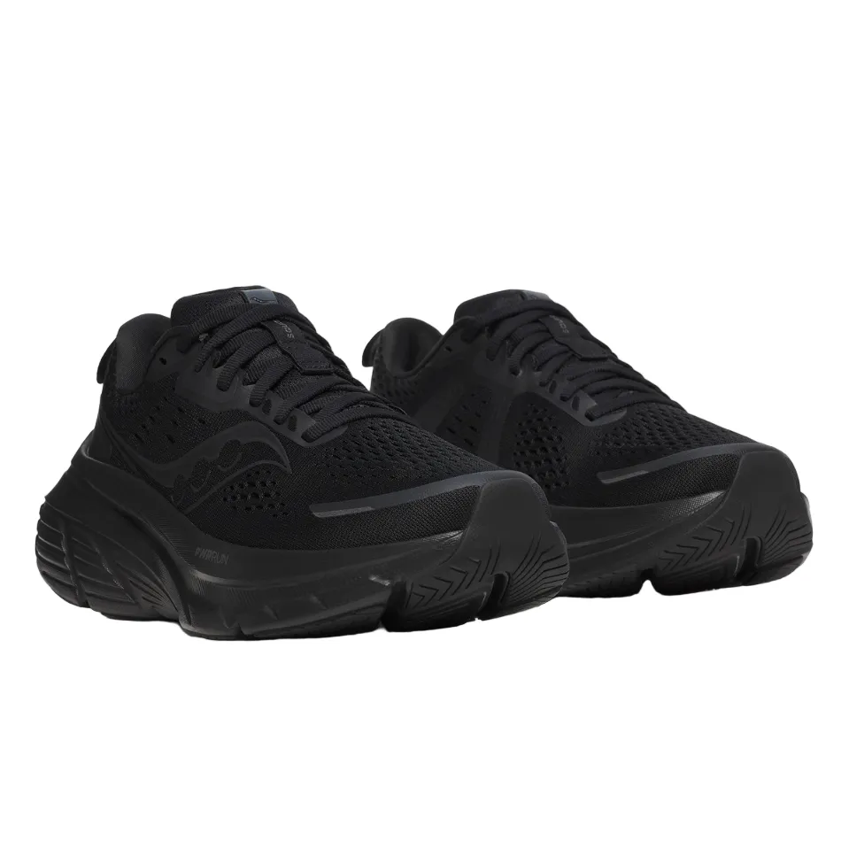 Zero Drop Sole Saucony Women's Guide 18 Running Shoes in Triple Black - Online Exclusive