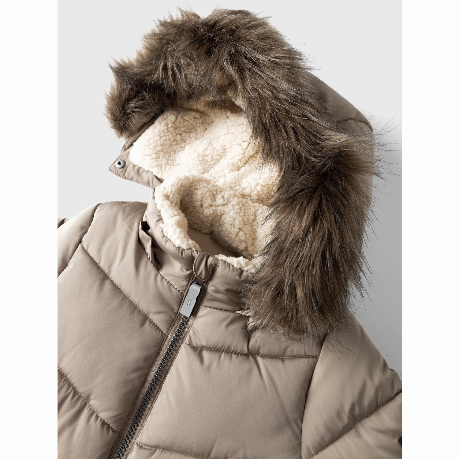 Name It Desert Taupe Mathew Puffer Jacket Temperature Balancing Layer