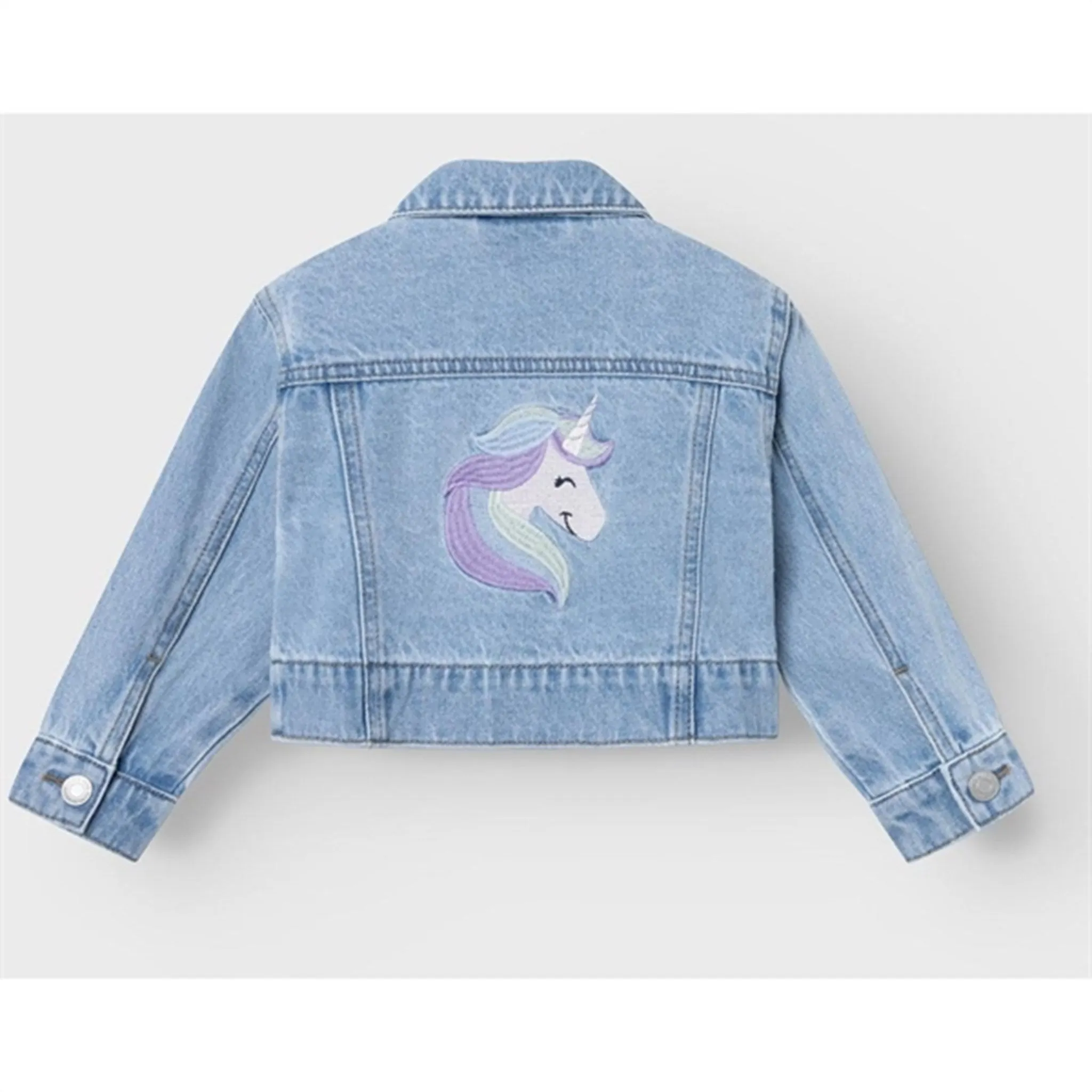 stand neck Sleek Outer Name it Light Blue Denim Unicorn Conny Denim Jacket