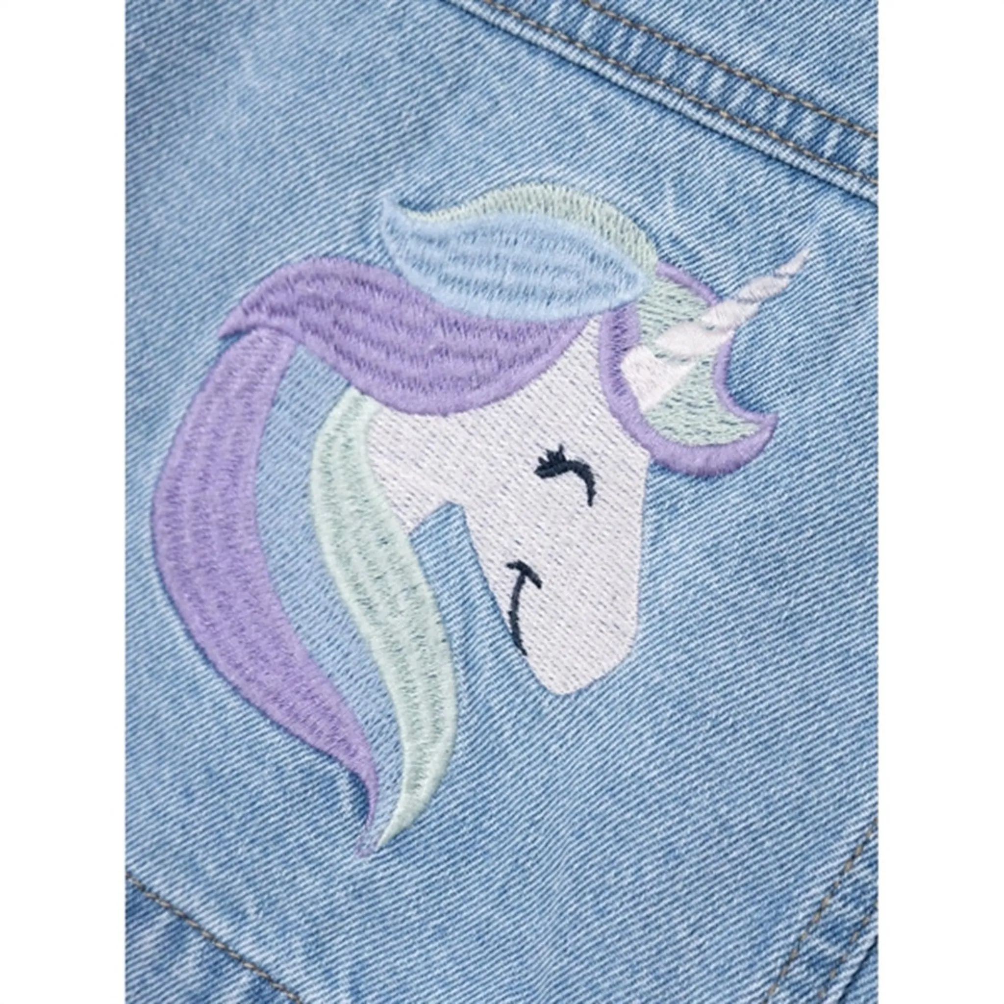 Name it Light Blue Denim Unicorn Conny Denim Jacket Bright Color