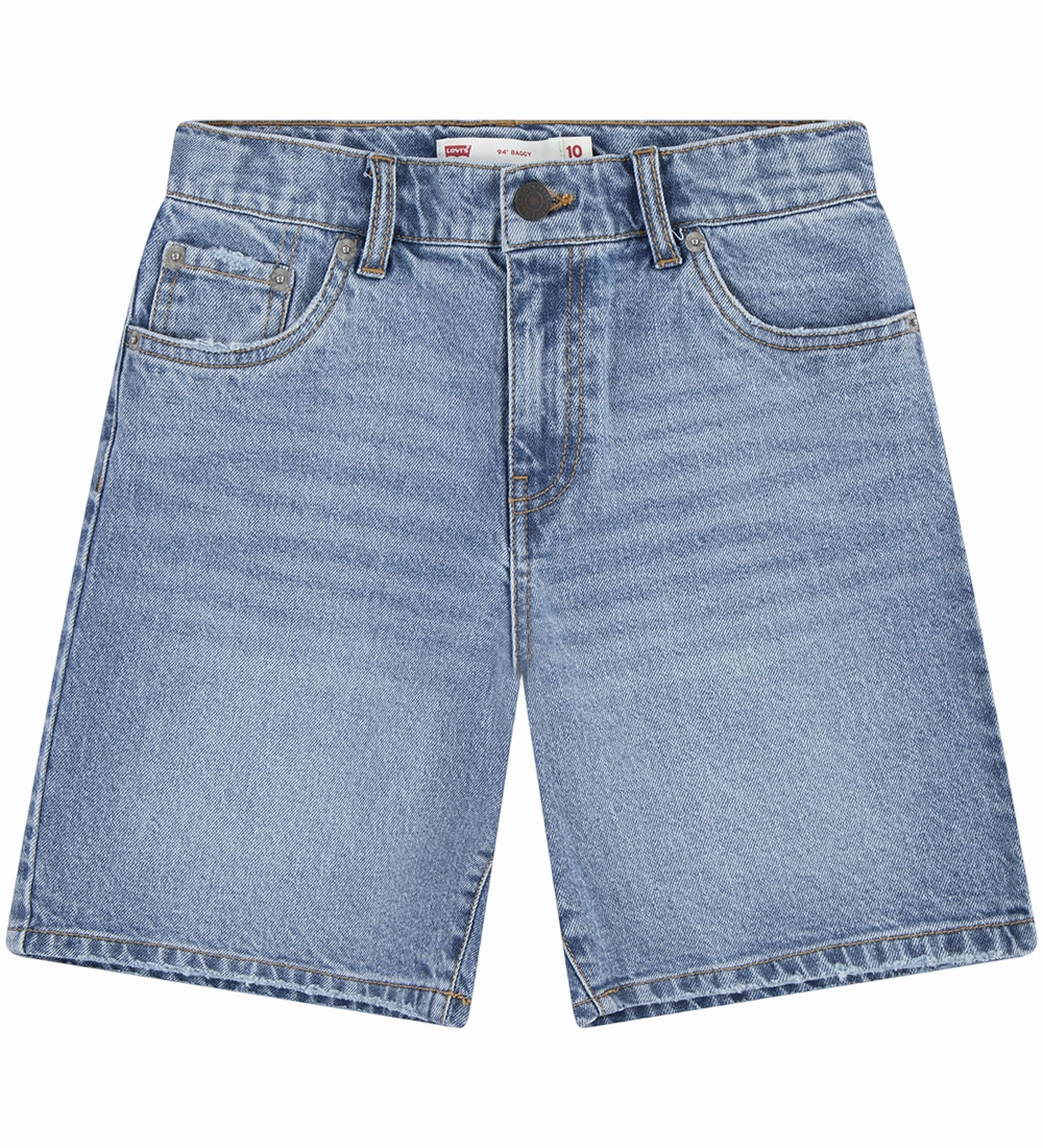 Levi's Kids bermuda baggy in jeans da junior 4EM221-MCJ blu medio RecycledPolyester