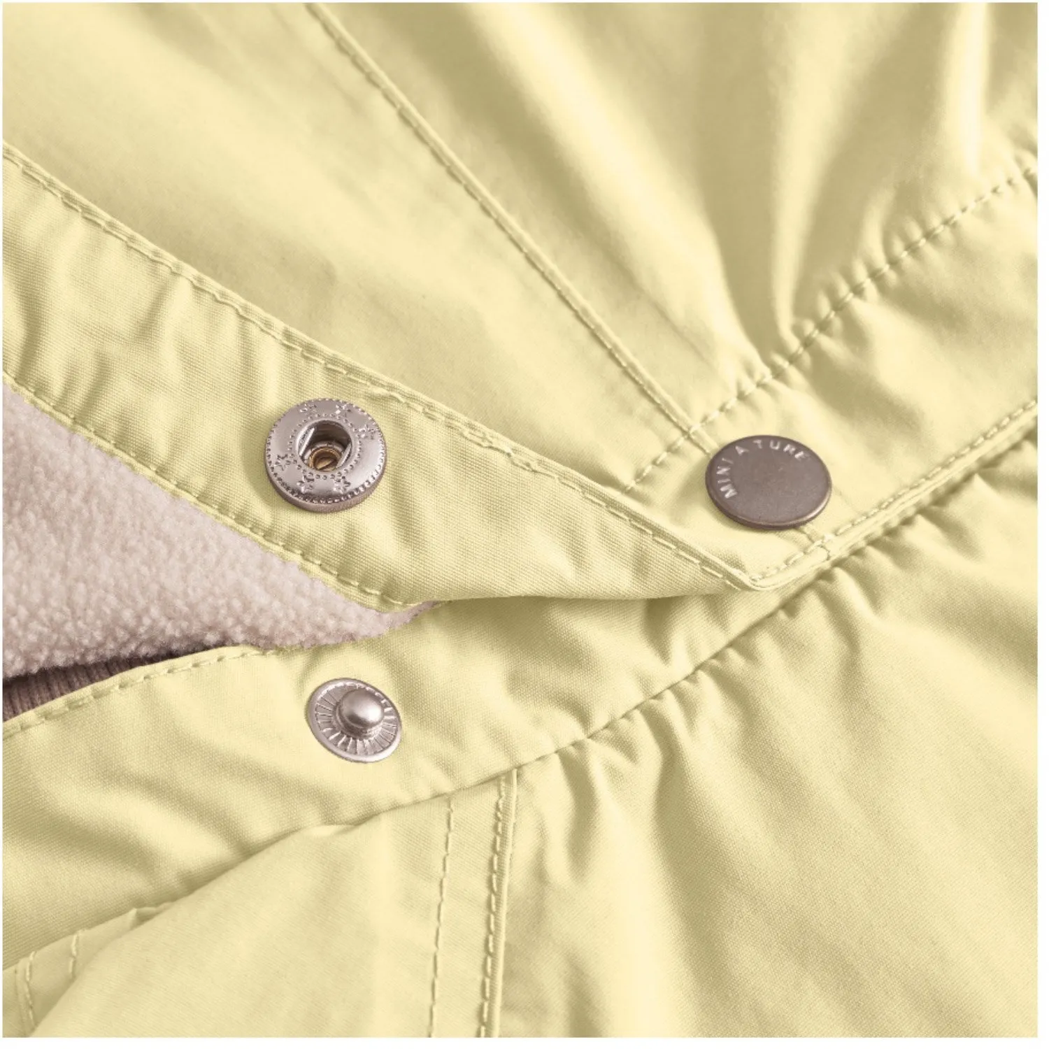 Mini A ture Double Cream Wai Fleece Lined Spring Jacket. GRS clean design Double Layer Protection
