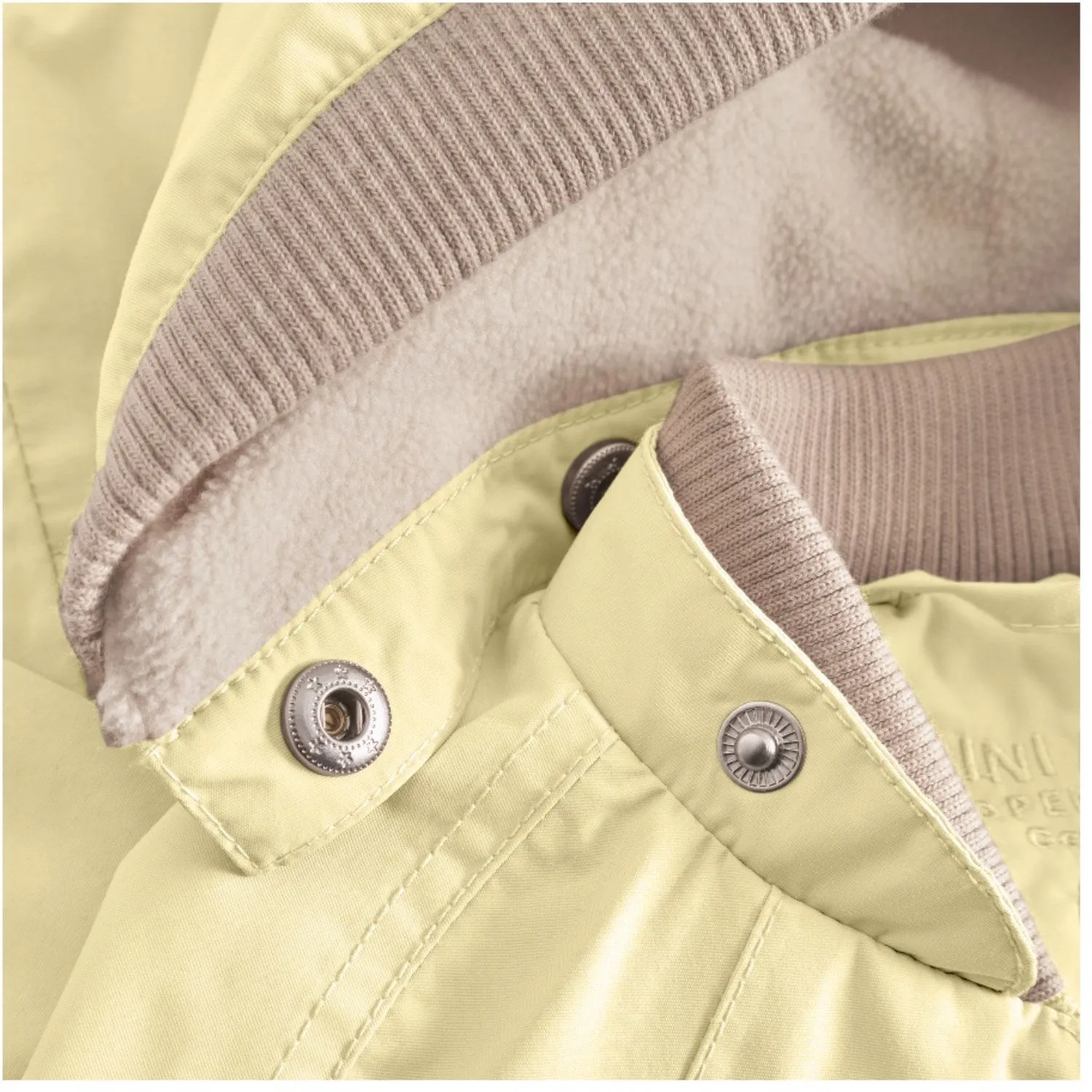 Breathable mesh lining Mini A ture Double Cream Wai Fleece Lined Spring Jacket. GRS