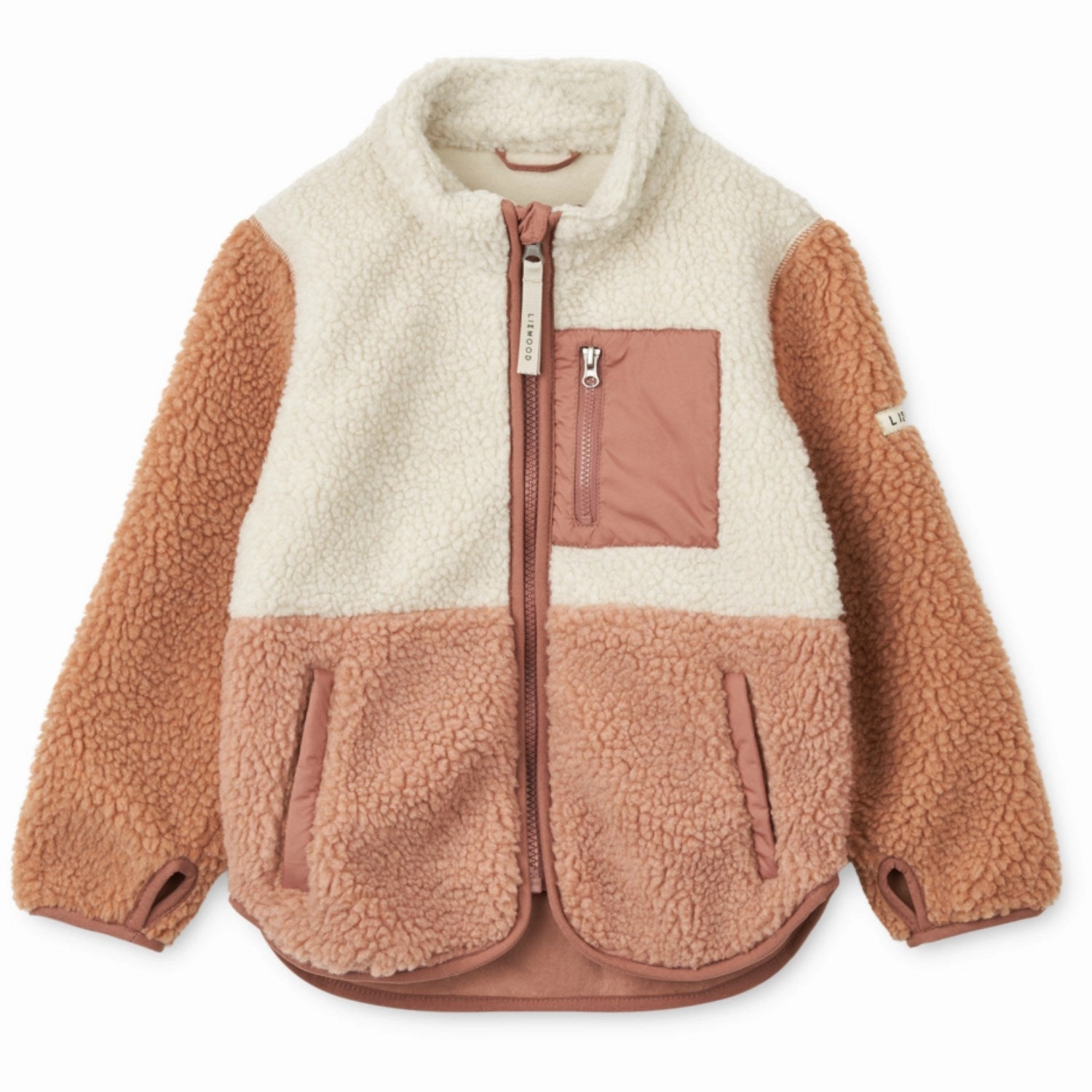 LieWood Tuscany Rose Multi Mix Nolan Pile Jacket Cozy Street Style Vegan Safe