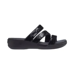 Crocs sandalo da donna Boca Sequin Strappy Wedge W 207645-BLK nero Bare Foot Weekend Plans