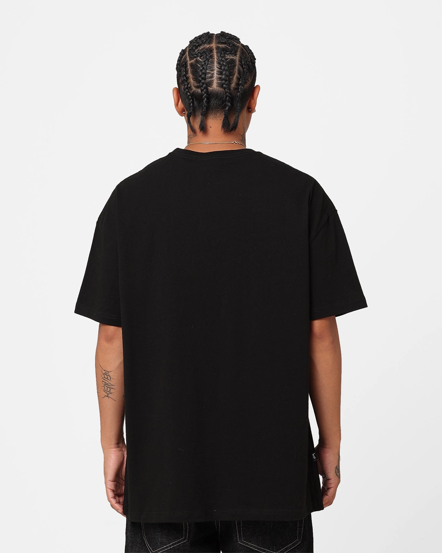 Stussy Tonal Stock Oversized Heavy Weight T-Shirt Black Zip Up