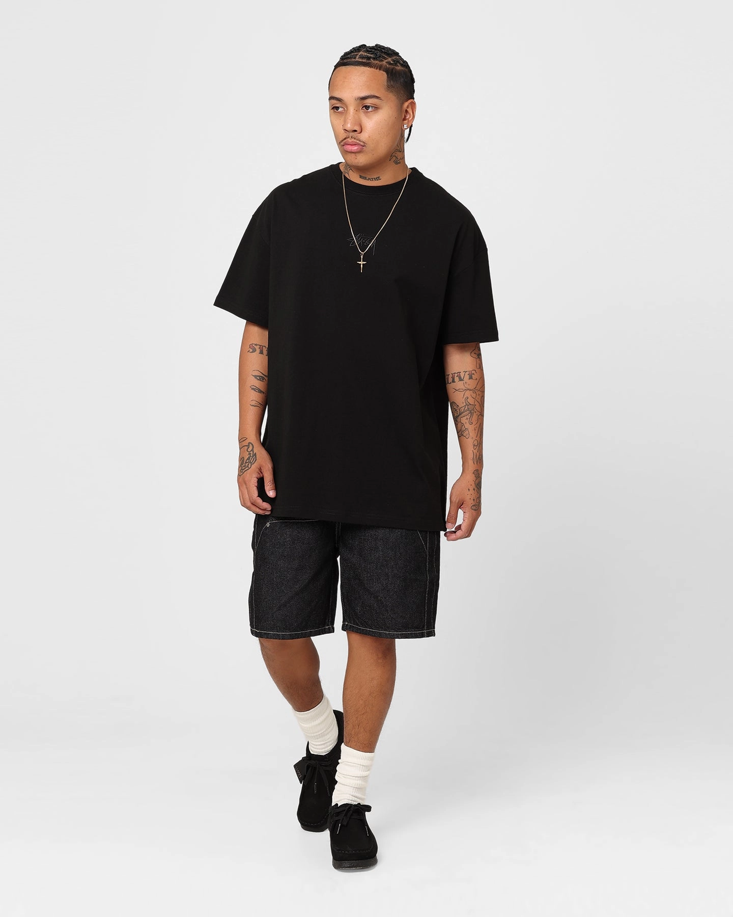 Stussy Tonal Stock Oversized Heavy Weight T-Shirt Black Anti microbial coating