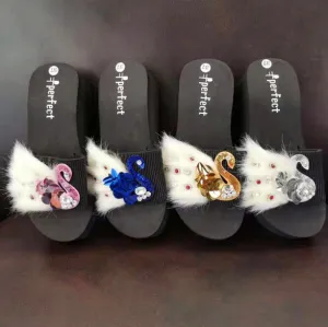 Stylish Swan High Heeled Slippers