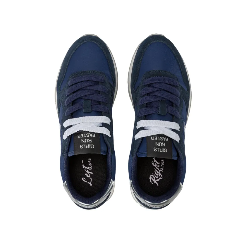 Sun68 scarpa sneakers da donna Ally Gold Silver Z44202 07 blu Moisture   Wicking Lining