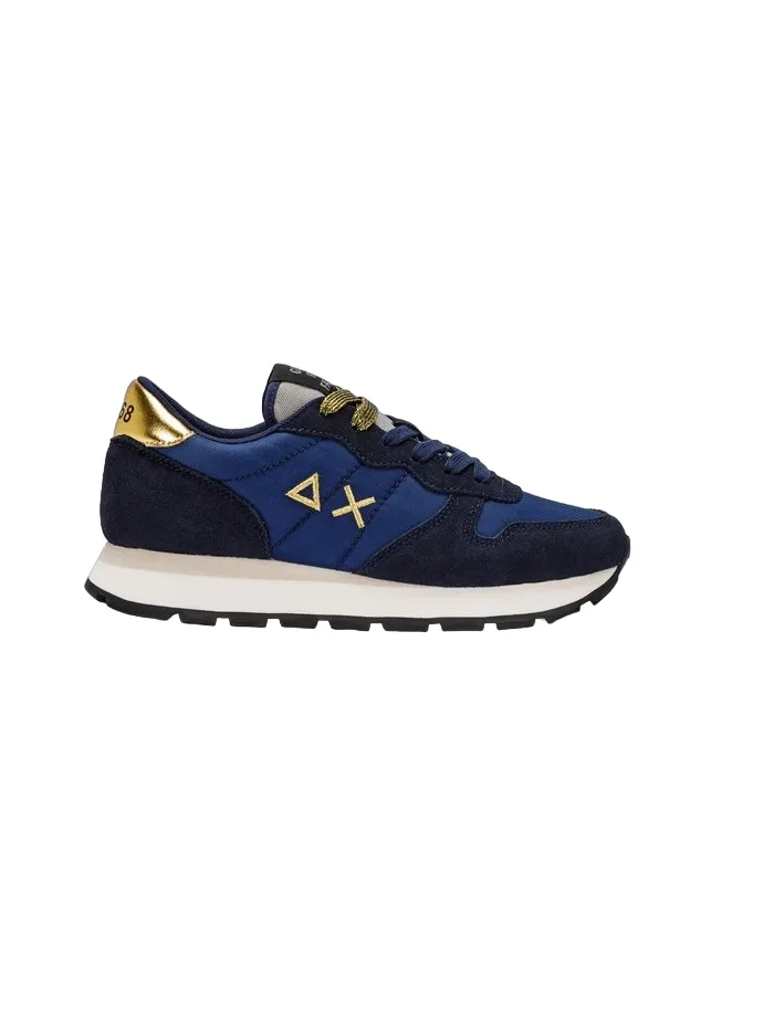 Sun68 scarpa sneakers da donna Ally Gold Z42202 07 blu Kinetic Guidance Grooves Flyknit Construction
