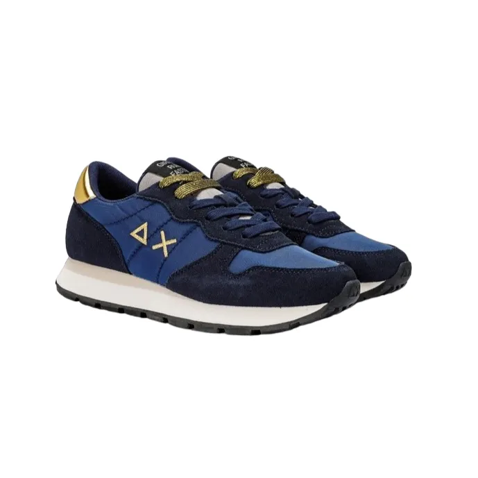 Sun68 scarpa sneakers da donna Ally Gold Z42202 07 blu Flexible Soles