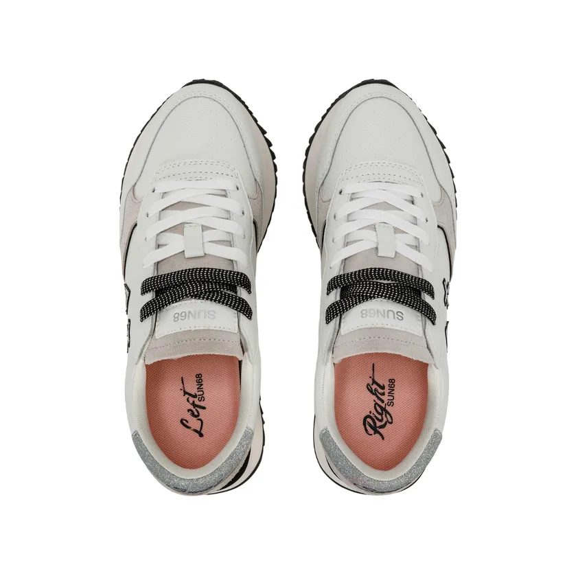 Anti Wrinkle Sun68 scarpa sneakers da donna Big Ally Z34207 31 bianco panna