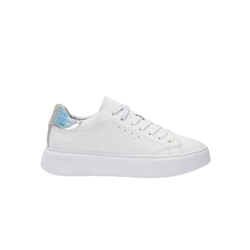 Sun68 scarpa sneakers da donna Grace Leather Z34226 0144 bianco-argento Auxetic Lattice Midsole