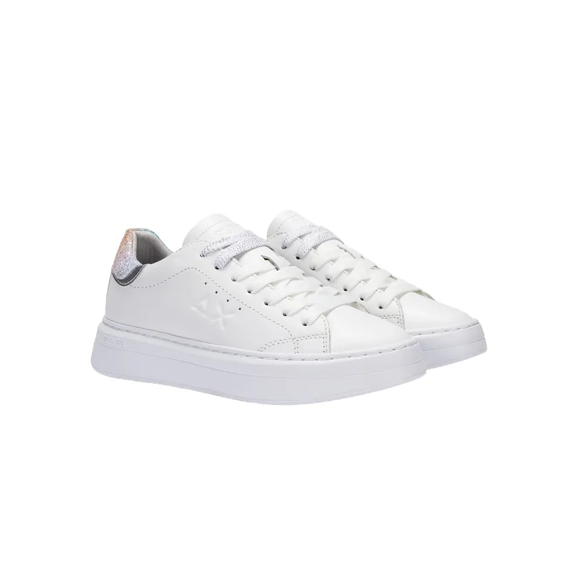 dirt running shoes Sun68 scarpa sneakers da donna Grace Leather Z34226 0144 bianco-argento