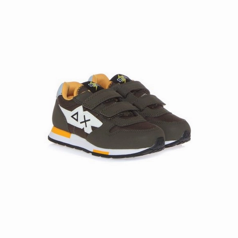 running for self - discovery Sun68 scarpa sneakers da bambino con strappo Niki Solid Z43321B 74 verde militare scuro