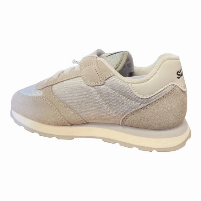 Running Ready Sun68 scarpa sneakers da ragazza Ally Glitter Mesh Z32403 01 bianco